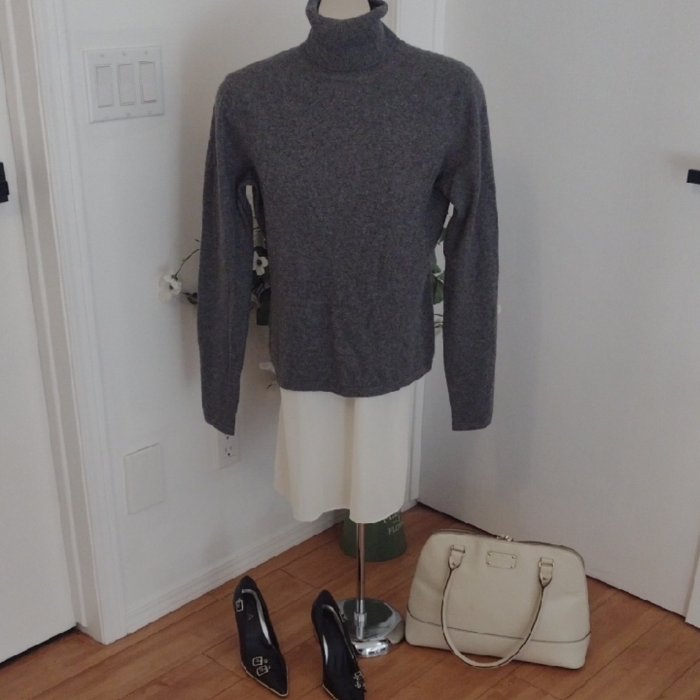 Kirkland Signature Cashmere Gray Turtleneck Ptp 19"